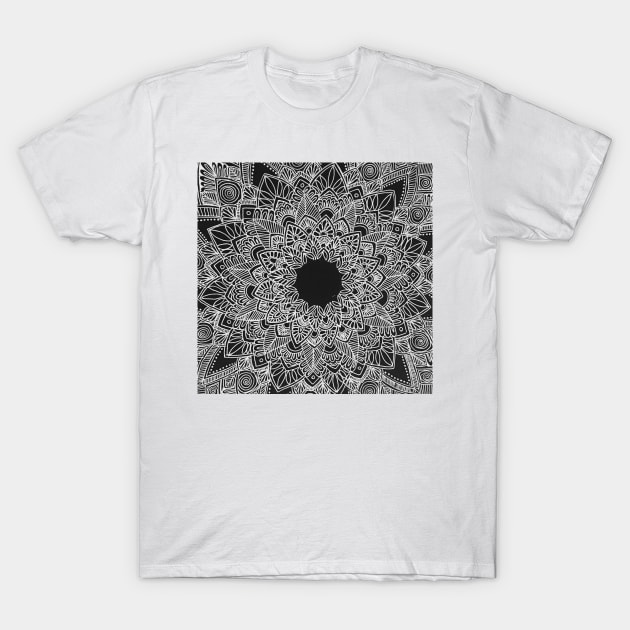 White on black T-Shirt by Meher-Shiblee